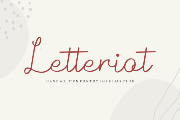 Letteriot: An Elegant Script Font for Editorial Design